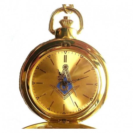 Ceas de Buzunar cu simboluri masonice - Auriu