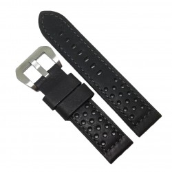 Curea de ceas Robusta - Eichmuller - Culoare neagra, imprimeu cu gaurele - 20mm, 22mm - WZ4007