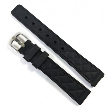 Curea de ceas Neagra din Silicon 16mm WZ4615