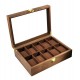 Cutie Maro pentru 10 ceasuri din lemn Cocoa Brown