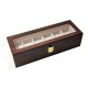 Cutie pentru depozitare / expunere 6 ceasuri - Realizata din lemn lacuit - Culoare Nuc - WZ3926