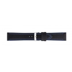 Curea de ceas Neagra cu cusatura albastra Morellato Futnet Genuine Leather - 22mm, 24mm