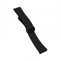 Curea de ceas Neagra din silicon cu inchidere deployant magnetic 20mm, 22mm WZ5363