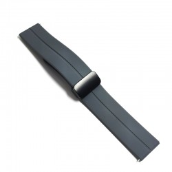 Curea de ceas Gri din silicon cu inchidere deployant magnetic 20mm, 22mm WZ5365