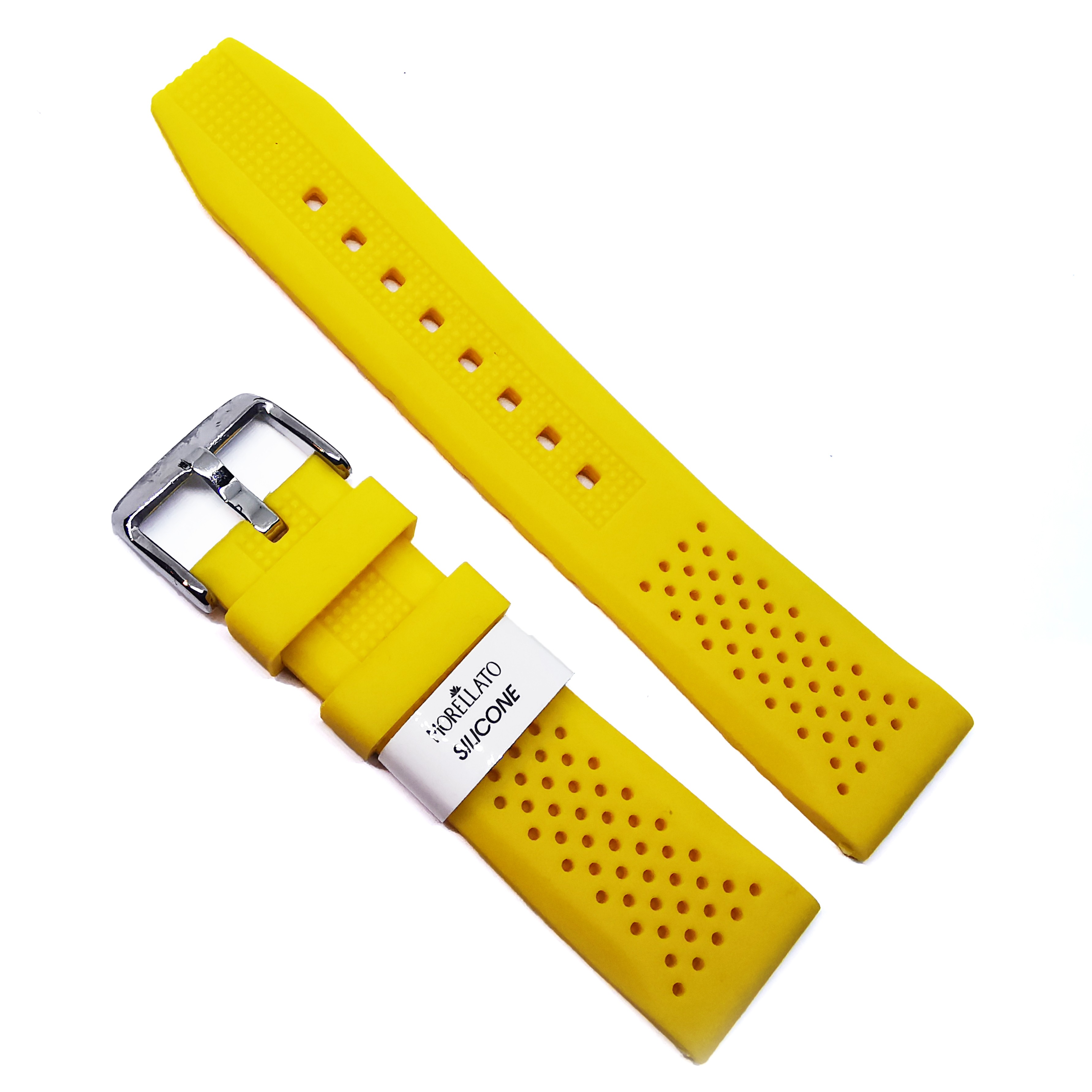 Curea Pentru Ceas - Morellato Sile Silicone Yellow - Imprimeu Gaurele - 22mm - A01x4983187097cr